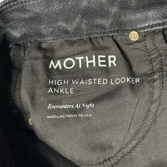 Mother High Waisted Looker Ankle Encounters at Night Slim Black Jeans - Size 25 - Picture 11 of 16
